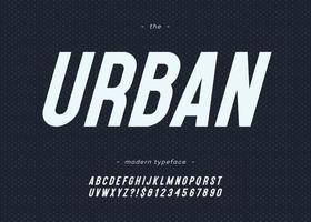 Vector urban font bold slanted style