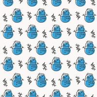 Christmas seamless pattern with snowman scandinavian style on white background for poster vector