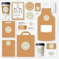 Organic food corporate identity template set with logo for healthy farm fresh store