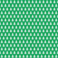 Christmas tree seamless pattern white color on green holiday background vector