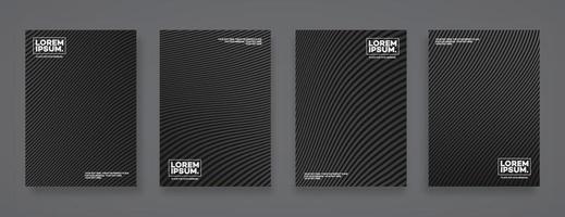 Cover design template set with lines gradient black color minimal style for poster, presentation, flyer vector