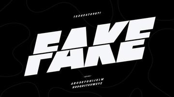 Vector fake font bold style white color