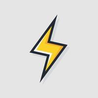 Vector yellow electric lightning bold icon