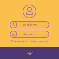 Login page form modern flat style vector