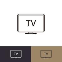 conjunto de iconos de tv estilo plano aislado en el fondo vector