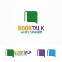 Book talk logo set different color vector