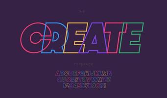 Vector create font bold line style