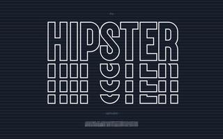 Vector hipster font bold ine style