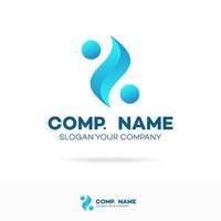 Balance logo set colorful style for water company, economic firm vector