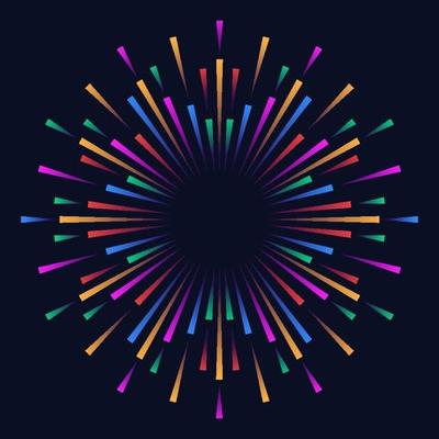 Bright sunburst colorful style