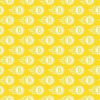 Bitcoin seamless pattern consisting of flying money white color flat style for finance company vector
