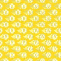 Bitcoin seamless pattern consisting of flying money white color flat style for finance company vector