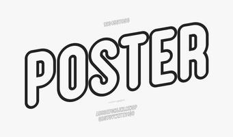 Vector poster font rounded bold line style