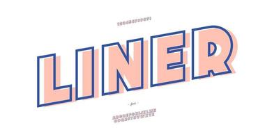 Vector liner font bold style modern typography