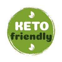 Keto friendly sign diet nutrition badge vector