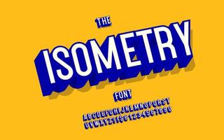 Isometry vector font 3d bold style for infographics