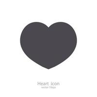 Vector heart black color isolated on background for love symbol