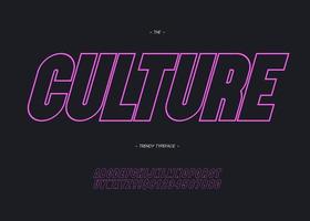 Vector bold culture font modern typography