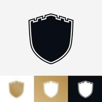 Shield logo set isolated on background for guard emblem vector