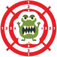 Target with monster flat style green color on white background vector