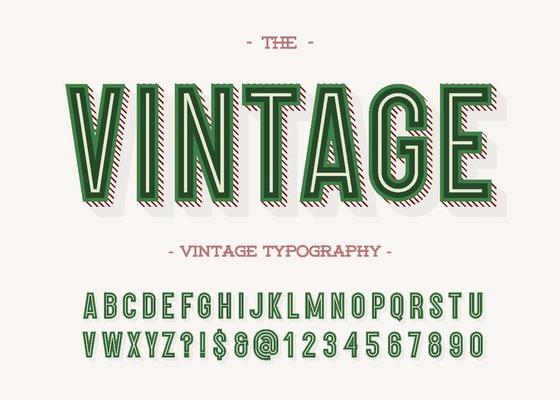 Vintage typeface trendy typography.