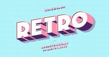 Vecror Retro font 3d bold style vector