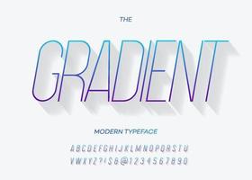 Vector gradient font trendy typography