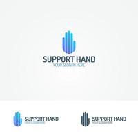 Support hand logo consisting of line vector