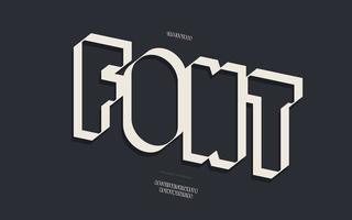 Vector font 3d bold style modern typography