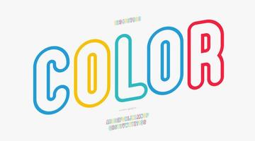 Vector color font bold outline style