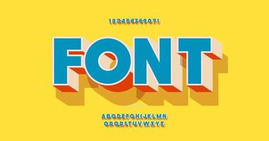 Vector font 3d bold colorful style