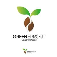 Vector green sprout logo modern color style