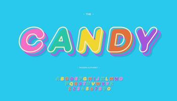 Vector candy font bold style trendy typography