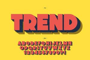 Vector trend font 3d bold style