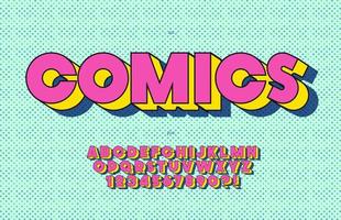 Vector comics font bold style