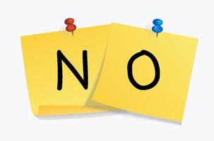 NO sign on yellow stickers vector