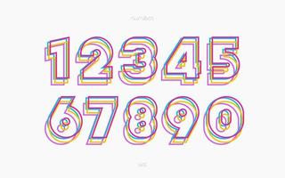 Vector number set color line style