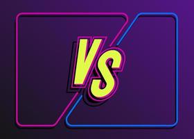 Versus banner with frame and vs sign neon style vector