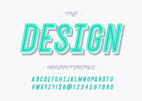 Vector bold design font modern typography