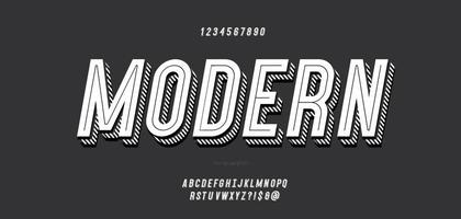 Vector 3d bold typeface white color