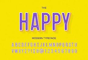 Happy modern typeface vector