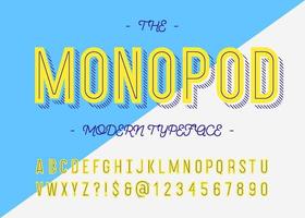 tipografía de tendencia de tipo de letra moderno monopod para promoción vector