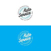 Auto auto service logo set with gear line style isolated on background for car fix vector