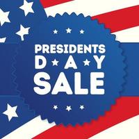 Happy president day sale banner with american flag background for promotion vector