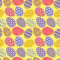 Happy easter eggs pattern colorful style with different pattern for promotion vector