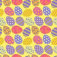 Happy easter eggs pattern colorful style with different pattern for promotion vector