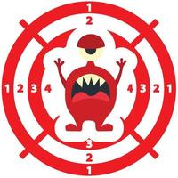 Target with monster flat style red color vector