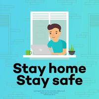 Stay home - concept illustration vector