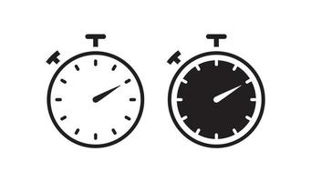 Timer icon vector set flat style