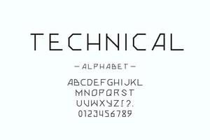 modern vector technical font trendy typography